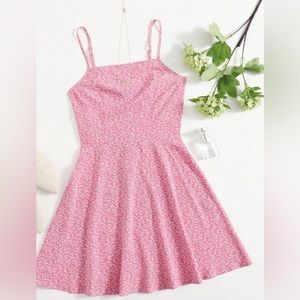 Allover plants flared hem dresses (4 dresses)